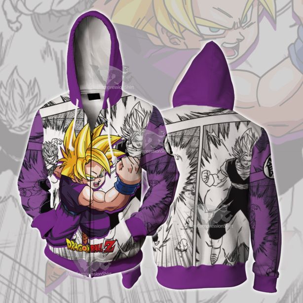 Gohan Super Saiyan Dragon Ball Cosplay Zip Up Hoodie