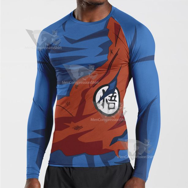 Goku Battle Damaged Dragon Ball Z Compression Long Sleeve Rash Guard