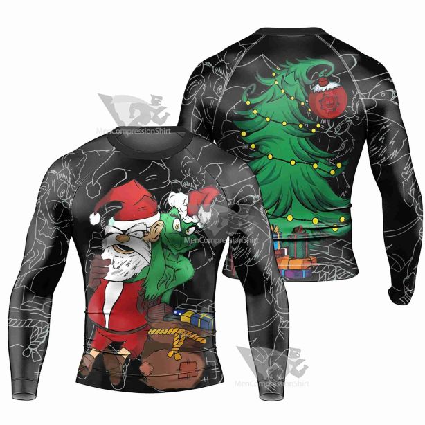 Grinch Christmas Man Long Sleeve Rash Guard