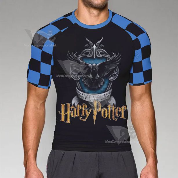 Harry Potter Blue Short Sleeve Compression Shirt