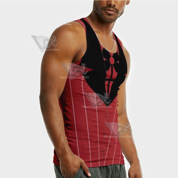 Hazbin Hotel Alastor Red Sleeveless Compression Shirt