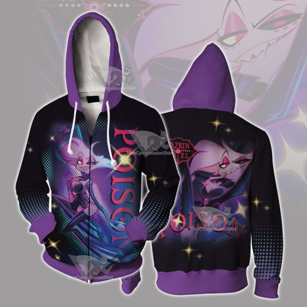 Hazbin Hotel Poison Cosplay Zip Up Hoodie