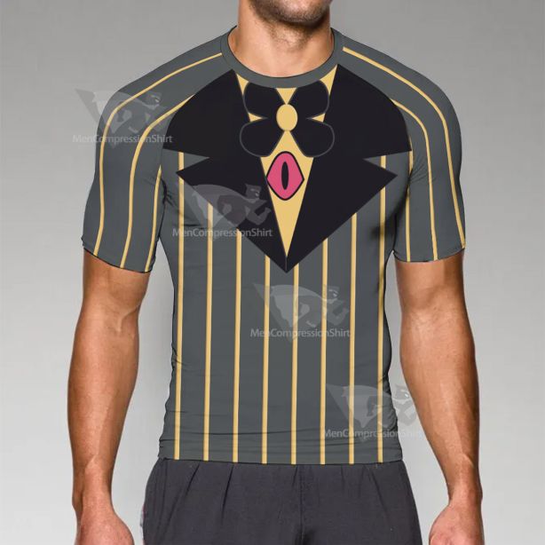 Hazbin Hotel Sir Pentious Black Short Sleeve Compression Shirt