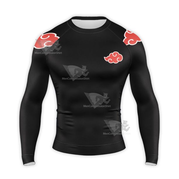 Hokage Dawn Daybreak Anti Social Black Long Sleeve Compression Shirt