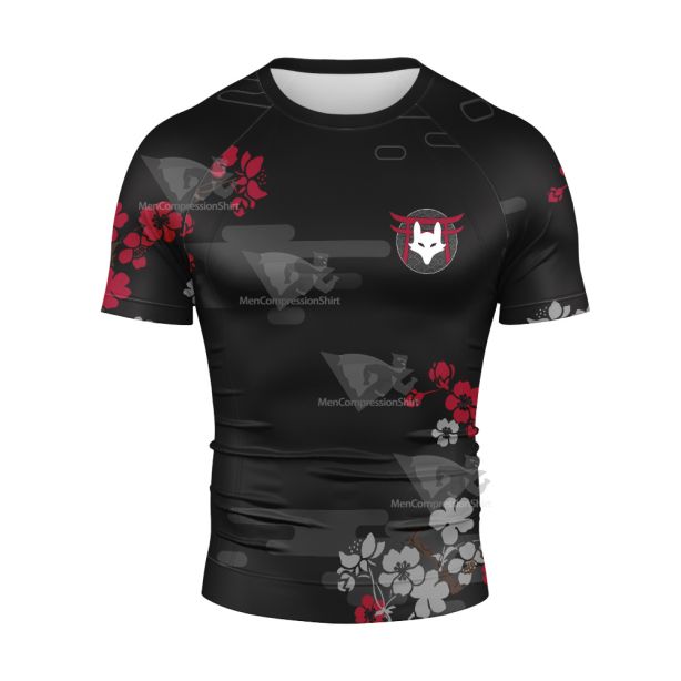 Inarizaki Foxes Black Short Sleeve Compression Shirt