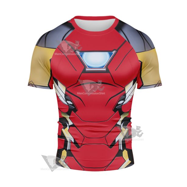 Iron Men Tony Stark Short Sleeve Compression Shirt