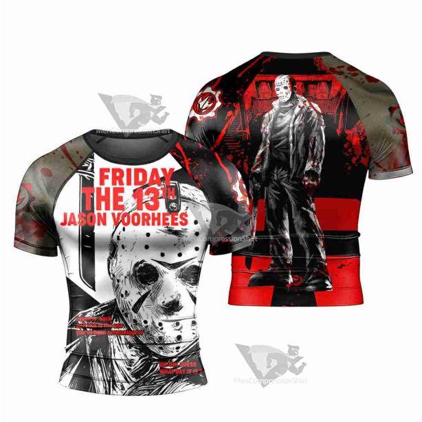 Jason Voorhees Is Back Mens Short Sleeve Rash Guard