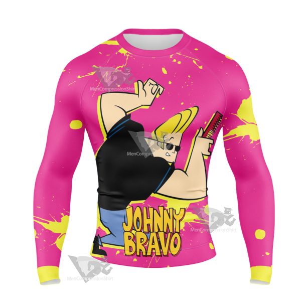 Johnny Bravo Pink Long Sleeve Compression Shirt