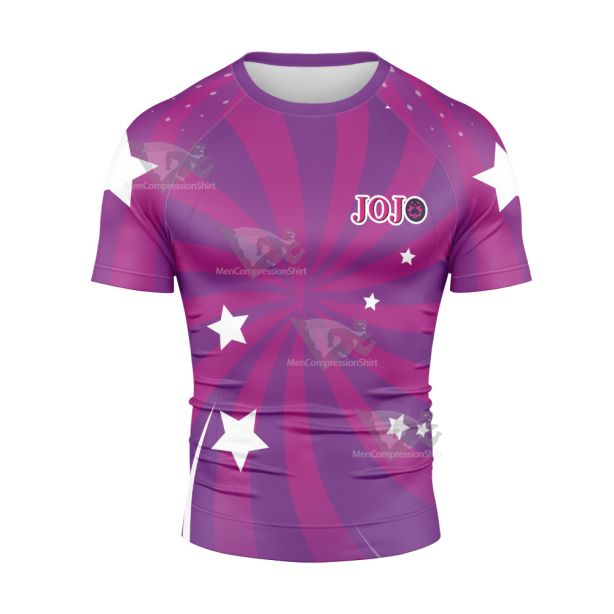 Jojos Bizarre Adventure Giorno Giovanna Short Sleeve Compression Shirt