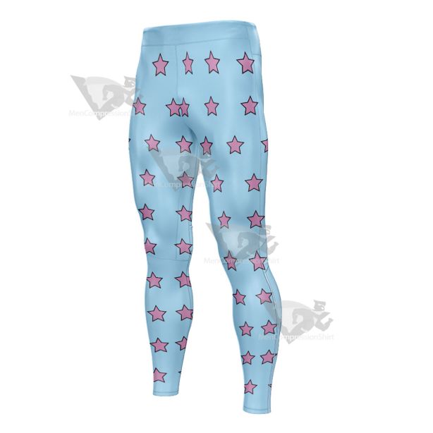 Jojos Bizarre Adventure Johnny Joestar Pink Star Mens Compression Legging