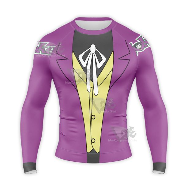 Joker Character Purple Long Sleeve Compression Shirt