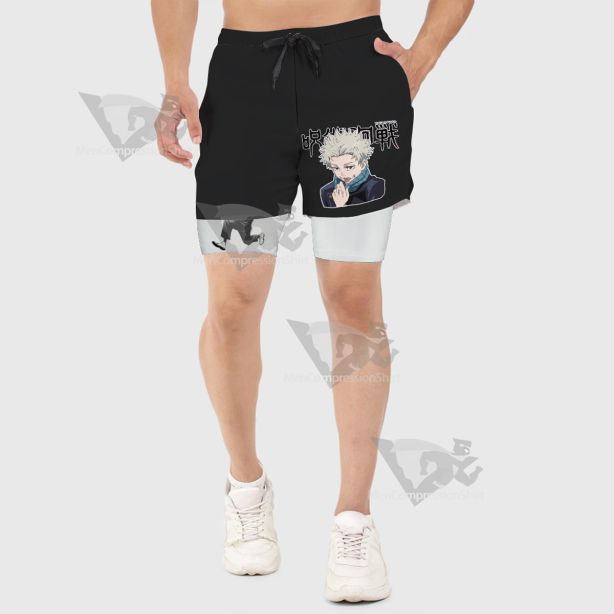 Jujutsu Kaisen Inumaki Toge Black Men Compression Gym Short