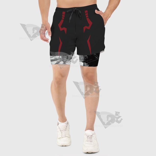 Jujutsu Kaisen Ryoumen Sukuna Black Men Compression Gym Short