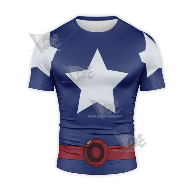 Justice League Action Stargirl Blue Cosplay Short Sleeve Compression Shirt