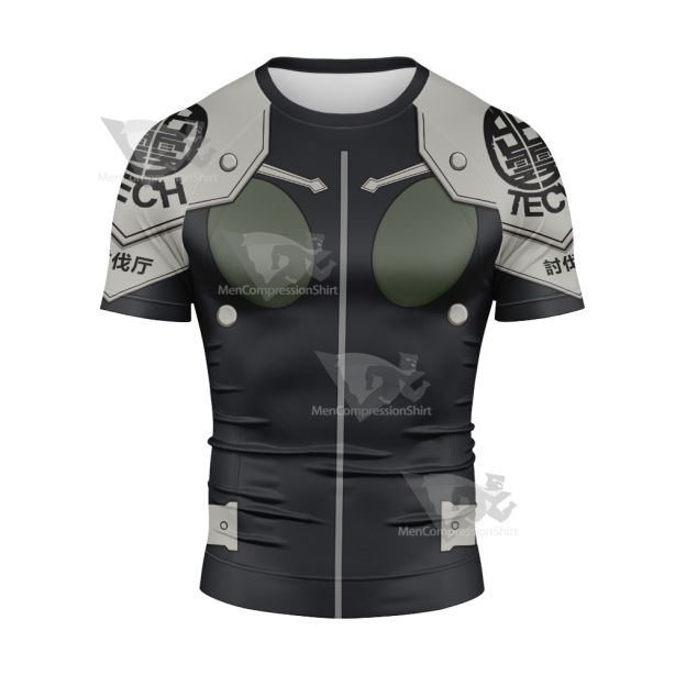 Kaiju No 8 Kafka Hibino Black Cosplay Short Sleeve Compression Shirt