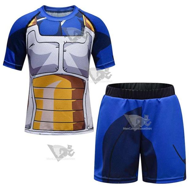 Kids Dragon Ball Z Vegeta Short Sleeve Compression Short Set