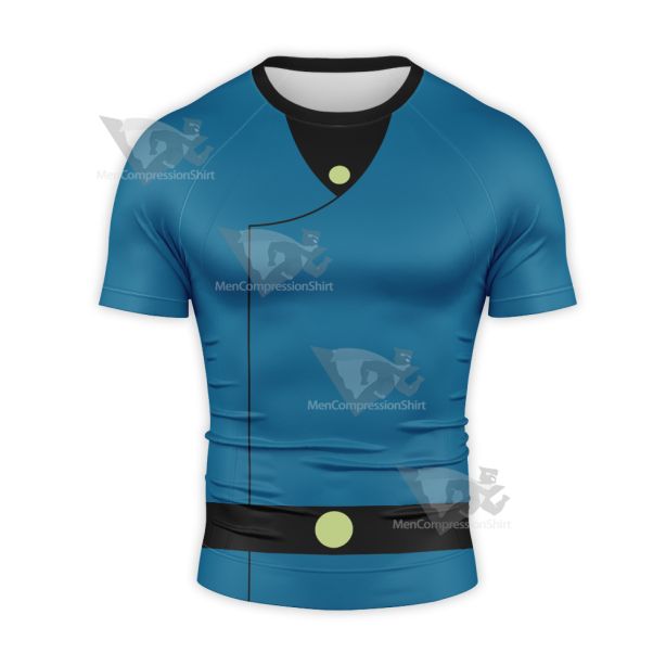 Kim Possible Dr Drakken Blue Cosplay Short Sleeve Compression Shirt