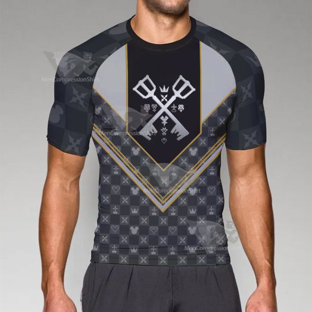 Kingdom Hearts Key Black Short Sleeve Compression Shirt