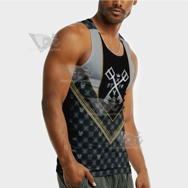 Kingdom Hearts Key Black Sleeveless Compression Shirt