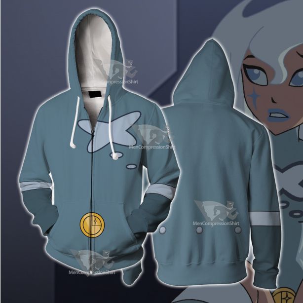 Legion Of Super Heroes Dream Girl Grey Cosplay Zip Up Hoodie