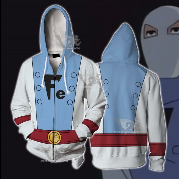 Legion Of Super Heroes Ferro Lad Blue Cosplay Zip Up Hoodie