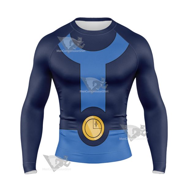 Legion Of Superheroes Bouncing Boy Blue Long Sleeve Compression Shirt