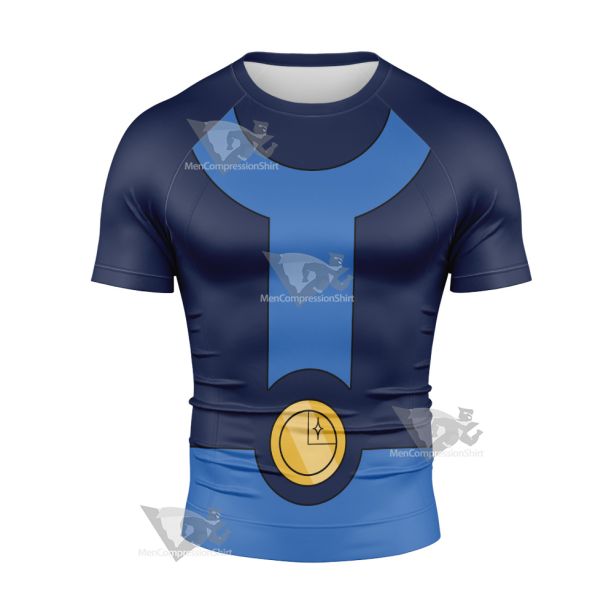 Legion Of Superheroes Bouncing Boy Blue Short Sleeve Compression Shirt