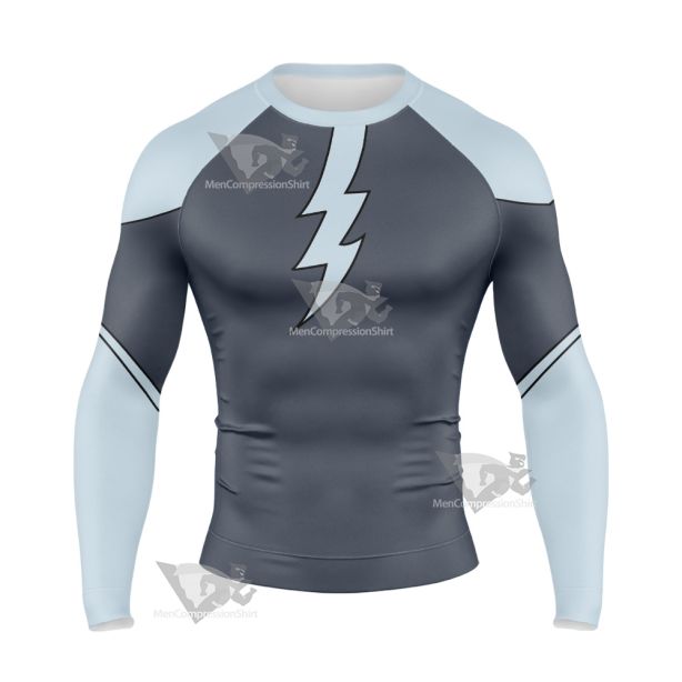 Legion Of Superheroes Mekt Ranzz Grey Long Sleeve Compression Shirt