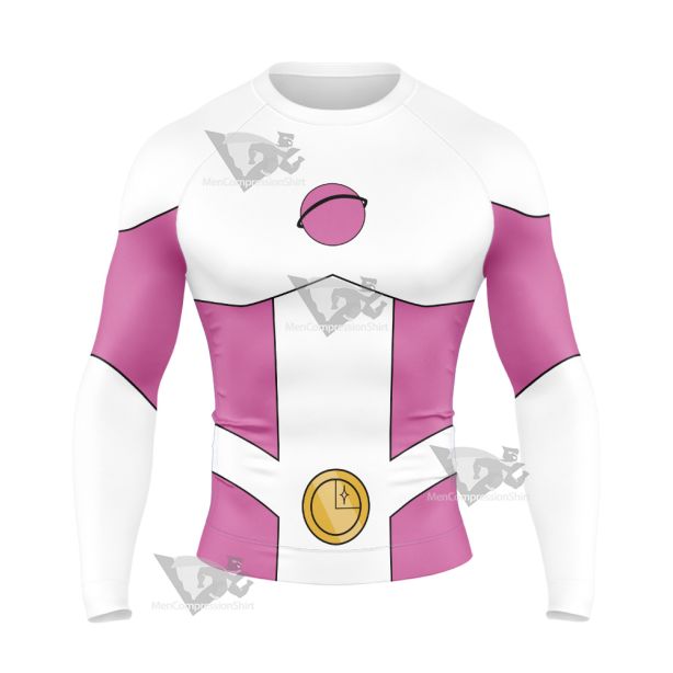 Legion Of Superheroes Saturn Girl Pink Long Sleeve Compression Shirt