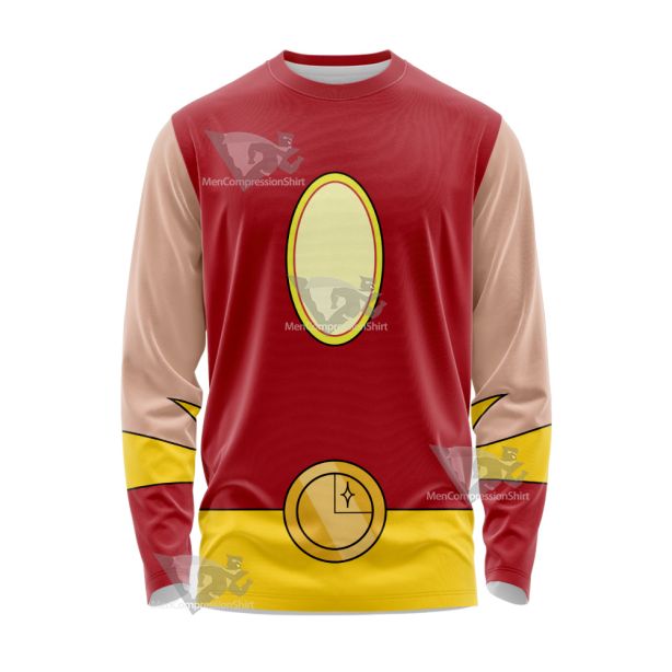 Legion Of Superheroes Sun Boy Back Red Cosplay Long Sleeve Shirt