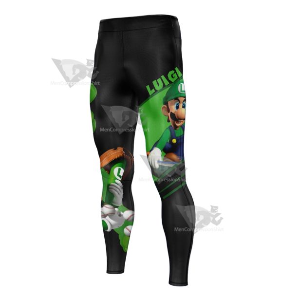 Mario Sports Luigi Play Baseball Men Compression Legging