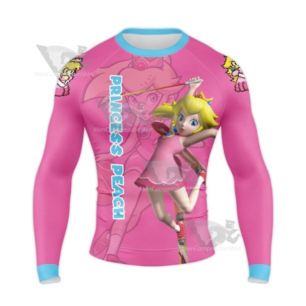 Mario Sports Princess Peach Ski Long Sleeve Compression Shirt