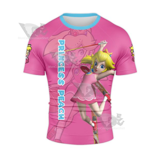 Mario Sports Princess Peach Ski Rash Guard Compression Shirt