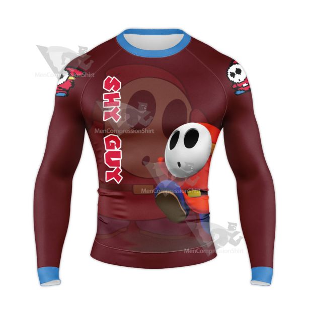 Mario Sports Shy Guy Play Tennis Long Sleeve Compression Shirt