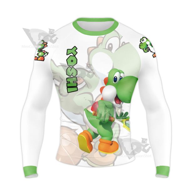 Mario Sports Yoshi Play Tennis Long Sleeve Compression Shirt