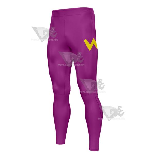 Mario Wario Purple Mens Compression Legging