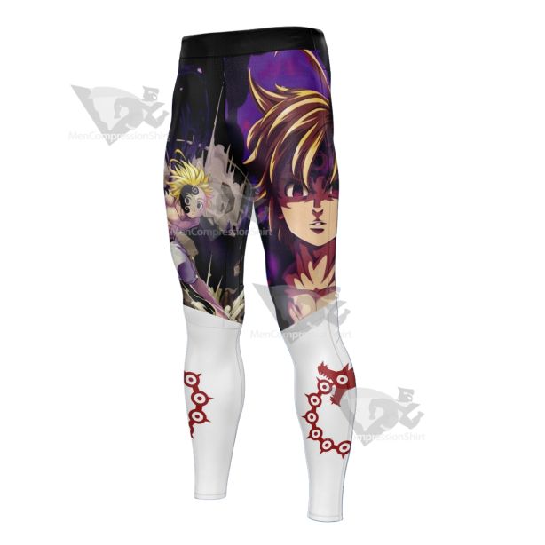 Meliodas Demon Seven Deadly Sins Anime Purple Men Compression Legging