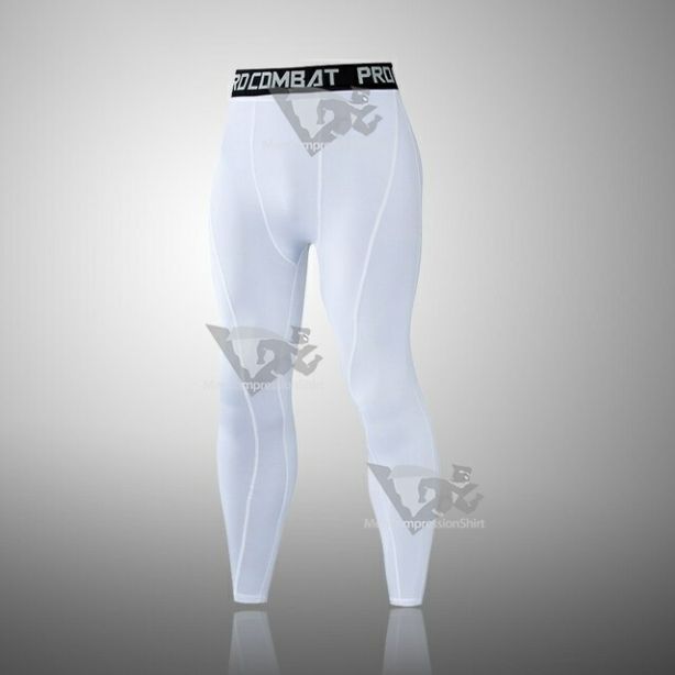 Mens Basic Compression Legging White