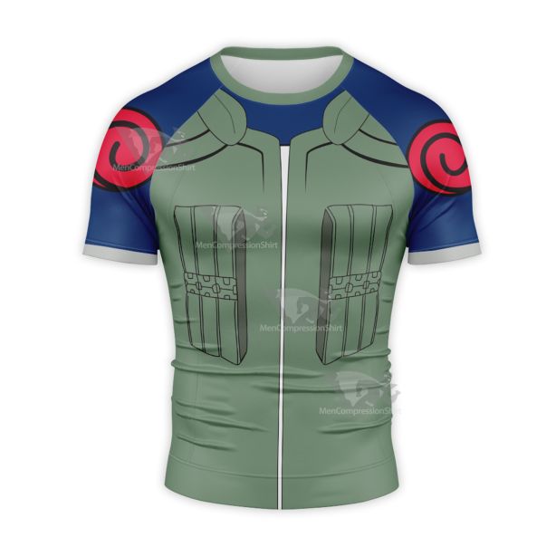 Minato Namikaze Hokage Green Short Sleeve Compression Shirt