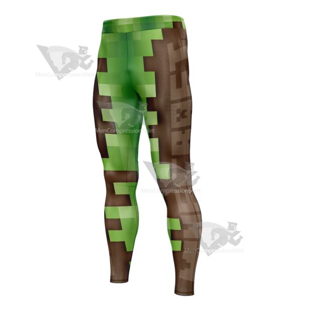 Minecraft Square Pattern Men Compression Legging