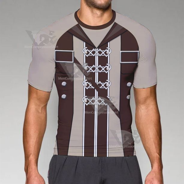 Mushoku Tensei Rudeus Brown Short Sleeve Compression Shirt