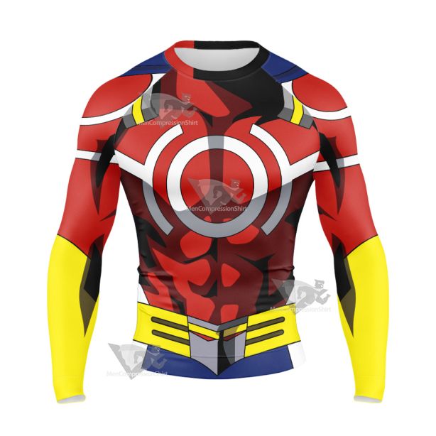 My Hero Academia All Might Toshinori Yagi Red Long Sleeve Compression Shirt