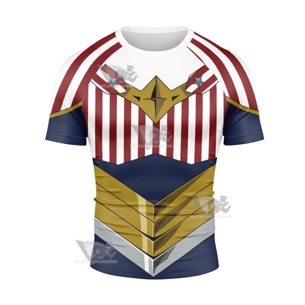 My Hero Academia Cathleen Bate Star And Stripe Short Sleeve Compression Shirt