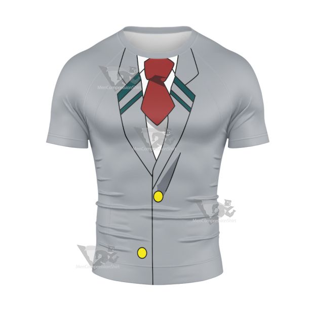 My Hero Academia Izuku Midoriya Deku Red Short Sleeve Compression Shirt