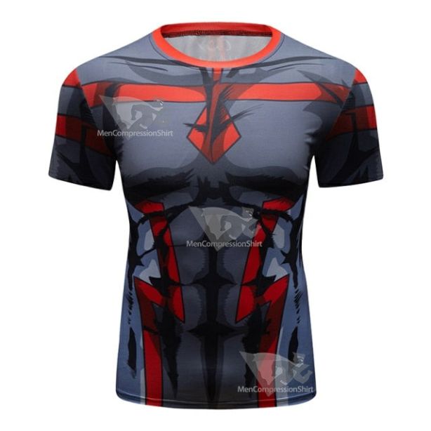 My Hero Academia Young Might Grey Elite Short Sleeve Rashguard