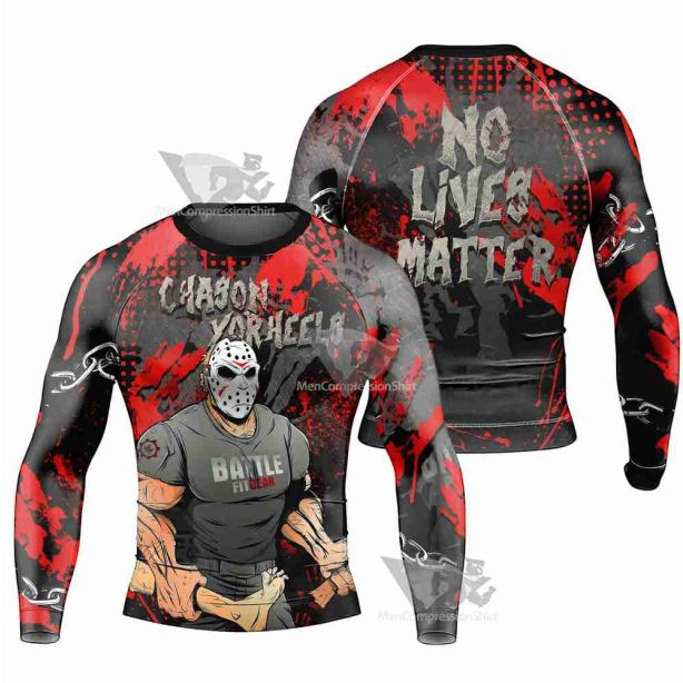 No Lives Matter Jason Voorhees Mens Long Sleeve Rash Guard