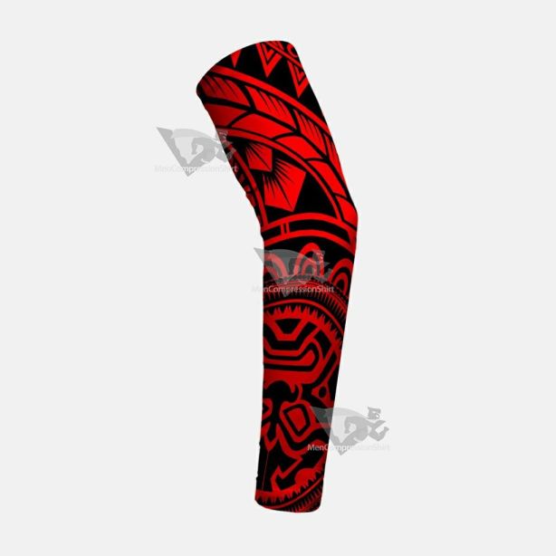 Oceanic Warrior Red Black Kids Arm Sleeve