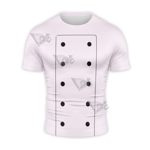 One Piece Charlotte Pudding Chef Uniform Short Sleeve Compression Shirt