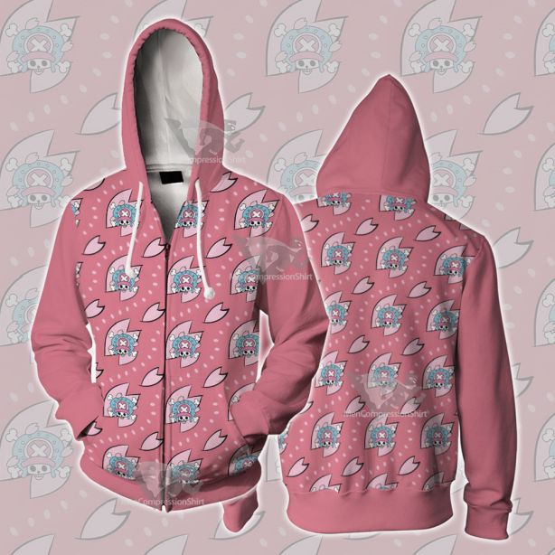 One Piece Chopper Skull Flag Cosplay Zip Up Hoodie