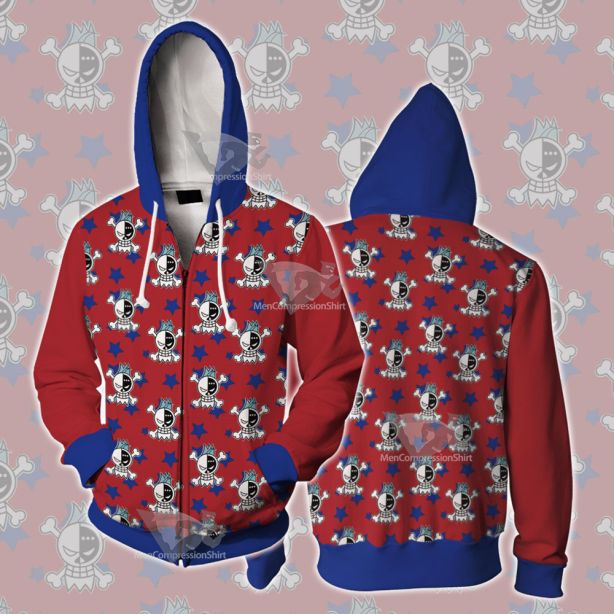 One Piece Franky Skull Flag Cosplay Zip Up Hoodie